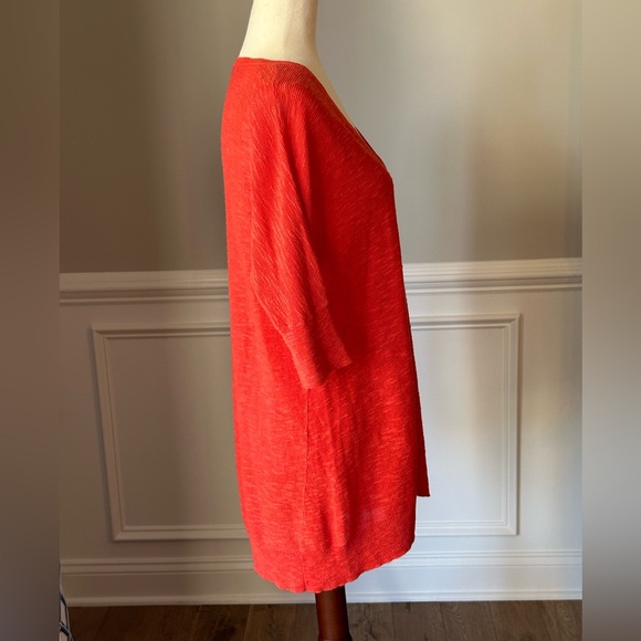 Eileen Fisher Organic Linen Cotton Blend V-Neck Tunic Top size Small - Picture 2 of 10
